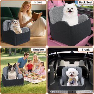 Dog Booster Car Seat, 6in Memory Foam Adjustable Booster Cushion for Small/Mediu
